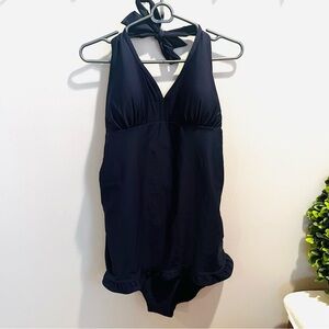 Jessica Simpson Navy Halter One Piece